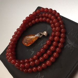 Jade and Amber combo necklace.